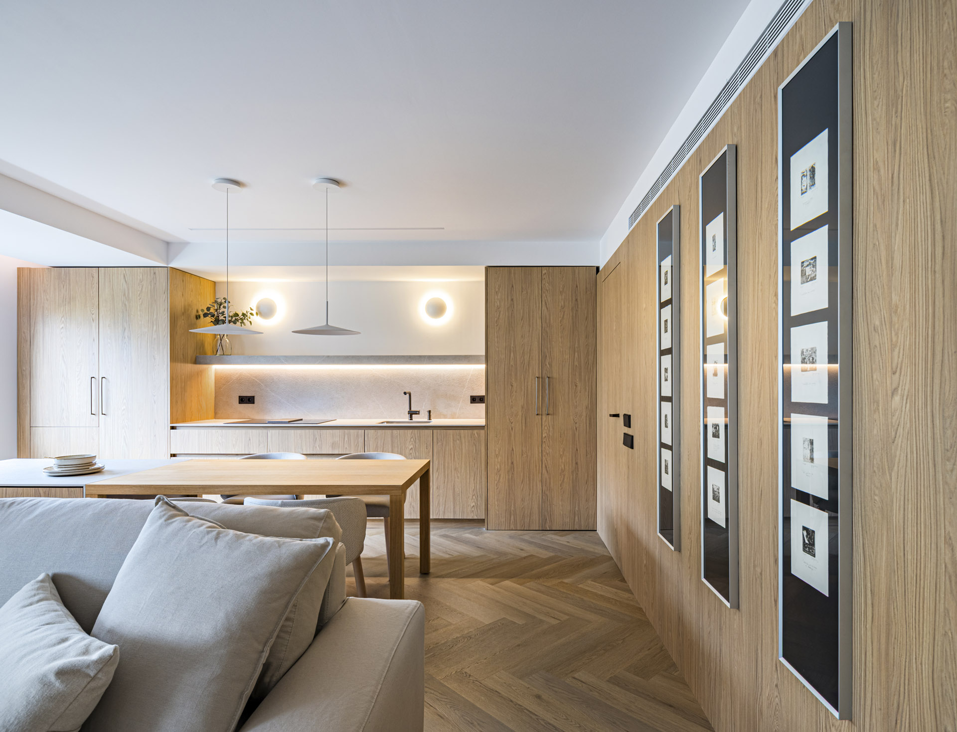 salon cocina suelo espiga ag diseño interior murcia