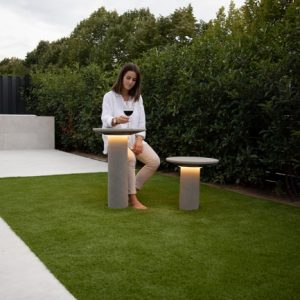 Mesita de cemento iluminada Moal Exterior